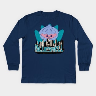 Blueshell, Kawaii Cute Clam, Epic Funny Apocalyptic Monster Attack Kids Long Sleeve T-Shirt